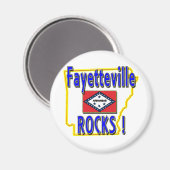 Fayetteville Rocks ! (Blau) Magnet (Vorderseite/Rückseite)