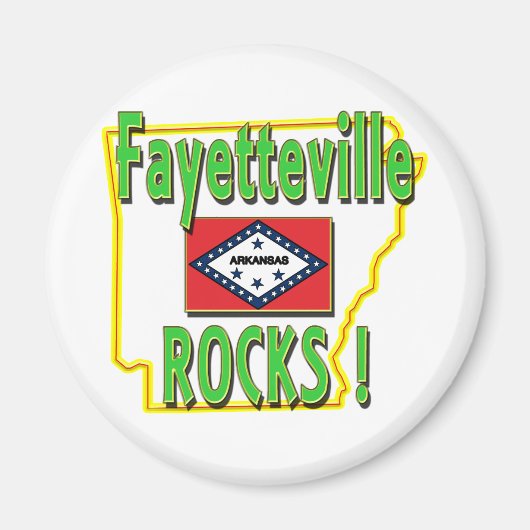 Fayetteville Rocks ! (Grün) Magnet (Vorne)