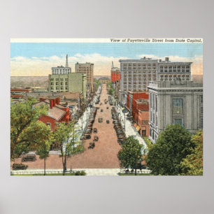 Fayetteville St, Raleigh, NC Vintag Poster