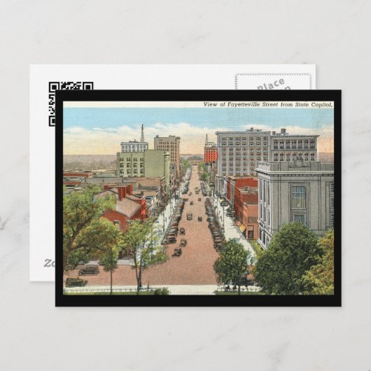 Fayetteville St, Raleigh, NC Vintag Postkarte (Vorne/Hinten)