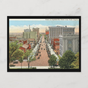 Fayetteville St., Raleigh, NC Vintage Postkarte