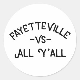 Fayetteville VS All Yall, Arkansas Runder Aufkleber