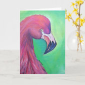 Fayina Flamingo - Das kostenlose Karte (Gelbe Blume)