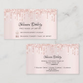 FB Instant Social Lash Rose Gold Tropfen Pink Visitenkarte (Vorne/Hinten)