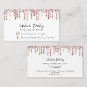 FB Instant Social Lash Rose Gold Tropfen Weiß Visitenkarte (Vorne/Hinten)