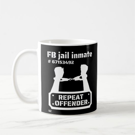"FB JAIL INMATE" lustige Gefängnisinsasse Kaffeetasse (Links)