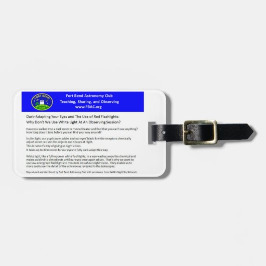 FBAC-Gepäckmarke Gepäckanhänger (Vorderseite horizontal)