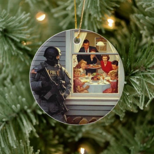 FBI beobachtet traditionelle Amerikaner Keramik Ornament (Baum)