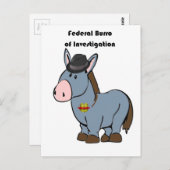 FBI Bundesstaatliches Burro der Untersuchung Donke Postkarte (Vorne/Hinten)