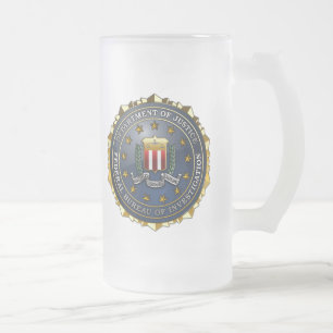 FBI-Emblem Mattglas Bierglas