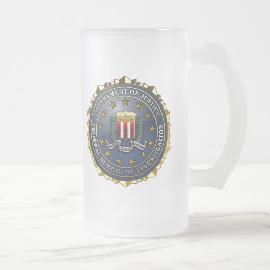 FBI-Emblem Mattglas Bierglas (Rechts)