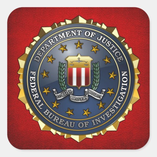 FBI-Emblem Quadratischer Aufkleber (Vorderseite)