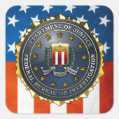 FBI-Emblem Quadratischer Aufkleber (Vorderseite)