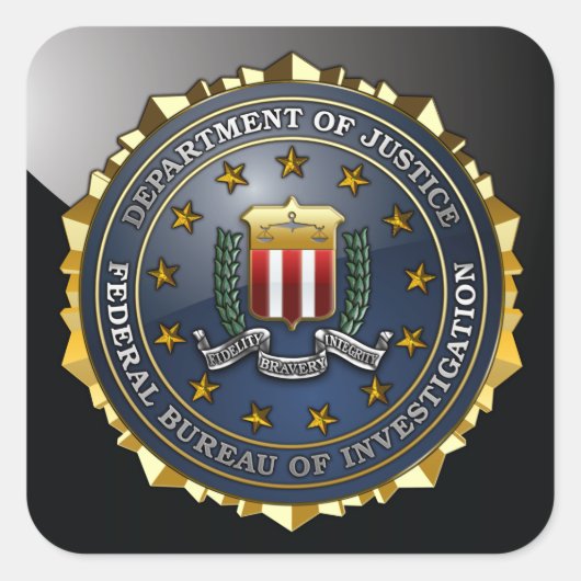 FBI-Emblem Quadratischer Aufkleber (Vorderseite)