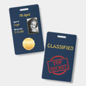 FBI-Geheimagentenabzeichen Ausweis (Vorder- & Rückseite)