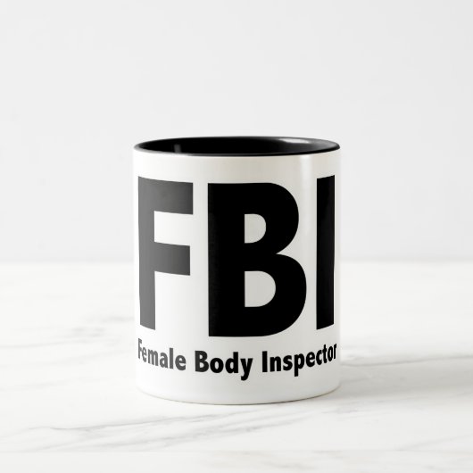 FBI Herr Funny Rude Spaß Zweifarbige Tasse (Mittel)