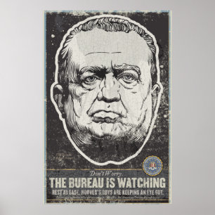 FBI J Edgar Hoover Propaganda Print Poster