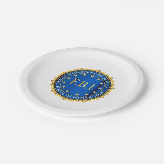 FBI-Spoof-Siegel Pappteller (Schrägansicht)
