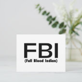 FBI Vollblutindischer Postkarte (Stehend Vorderseite)
