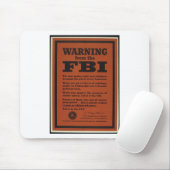Fbi-Warnung Mousepad (Mit Mouse)