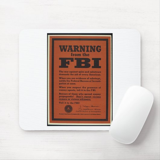 Fbi-Warnung Mousepad (Mit Mouse)