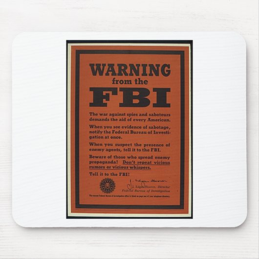 Fbi-Warnung Mousepad (Vorne)