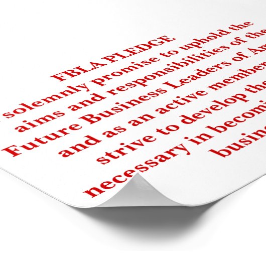 FBLA-Verpflichtung Poster (Ecke)