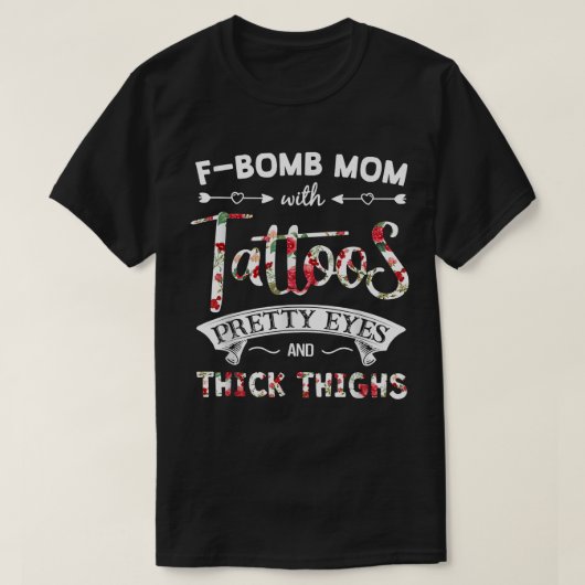 Fbomb Pitbull Mama mit Tattoos Hübsche Augen und T T-Shirt (Design vorne)