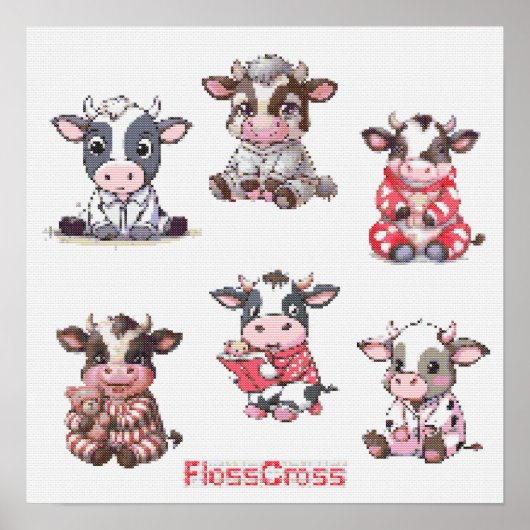 FC CROSS STITCH COW STICKERS! POSTER (Vorne)