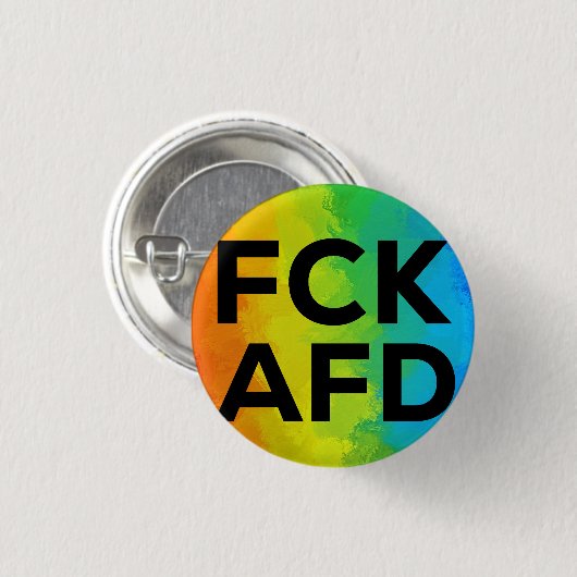 FCK AFD Cutout Regenbogen schwarz Button (Vorne & Hinten)