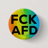 FCK AFD Cutout Regenbogen schwarz Button (Vorderseite)