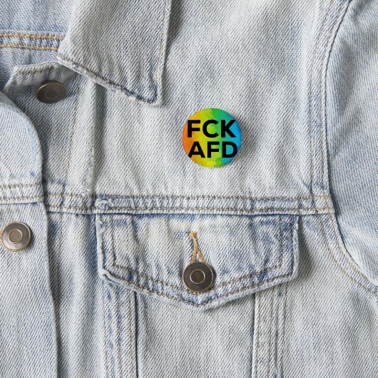 FCK AFD Cutout Regenbogen schwarz Button (Beispiel)