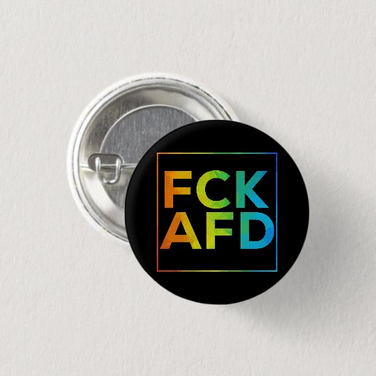 FCK AFD mit Rahmen schwarz Button (Vorne & Hinten)