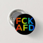 FCK AFD Regenbogen auf Schwarz Button (Vorne & Hinten)