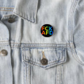 FCK AFD Regenbogen auf Schwarz Button (Beispiel)