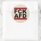 "Fck AfD", runder Aufkleber (Tasche)