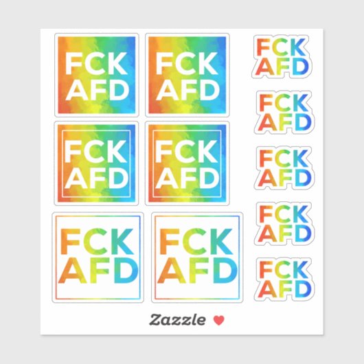 FCK AFD Stickersheet Regenbogen Aufkleber (Blatt)