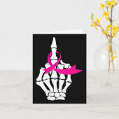 Fck Breast Cancer Middle Finger Pink Ribbon Awaren Karte (Gelbe Blume)