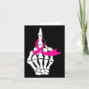 Fck Breast Cancer Middle Finger Pink Ribbon Awaren Karte