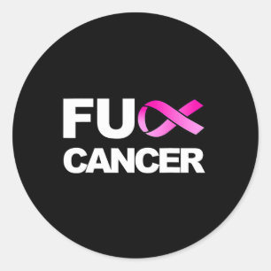 Fck Cancer - Fck Breast Cancer Awareness Runder Aufkleber