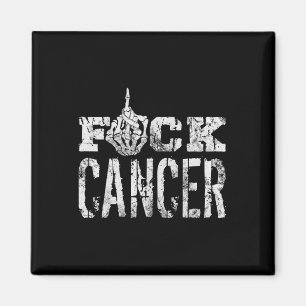 Fck Cancer Skeleton Middle Breast Cancer Awareness Magnet