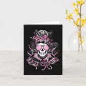 Fck Cancer Skull Messy Bun Pink Breast Cancer Awar Karte (Gelbe Blume)