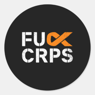 Fck Crps Rsd Awareness Orange Ribbon Krieger Suppl Runder Aufkleber