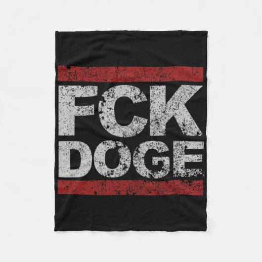 Fck Doge beschädigt Fleecedecke (Vorderseite)