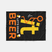 Fck it Let's Drink Bier - Funny Rude Drinking Fleecedecke (Vorderseite (Horizontal))