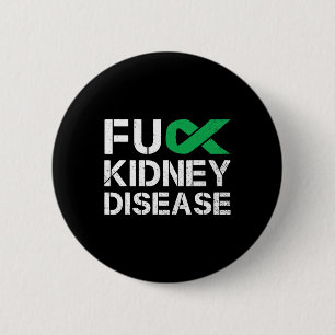 Fck Kidney Disease Awareness Month Green Ribbon Su Button