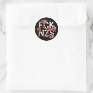 FCK NZS Blumenreich Gegen Rechts Keine Nazis Lgbtq Runder Aufkleber