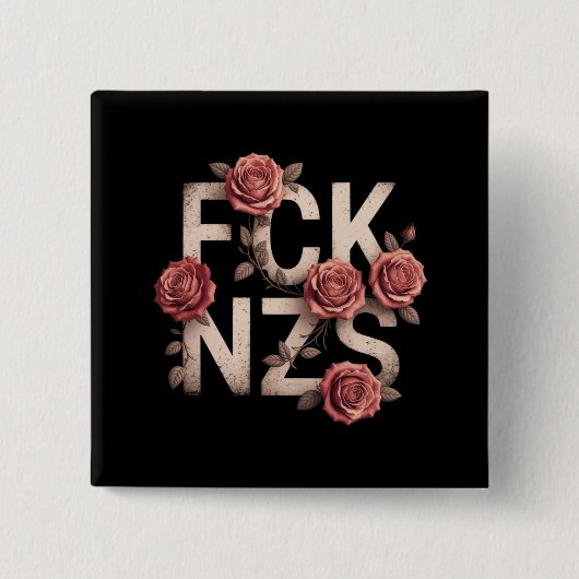 FCK NZS Blüte gegen Rechte keine Nazis Lgbtq+ Button (Vorderseite)