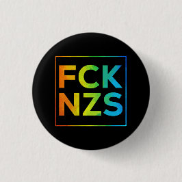 Fck NZS mit Rahmen Regenbogen auf schwarz Button
