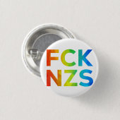 FCK NZS Regenbogen auf weiß Button (Vorne & Hinten)
